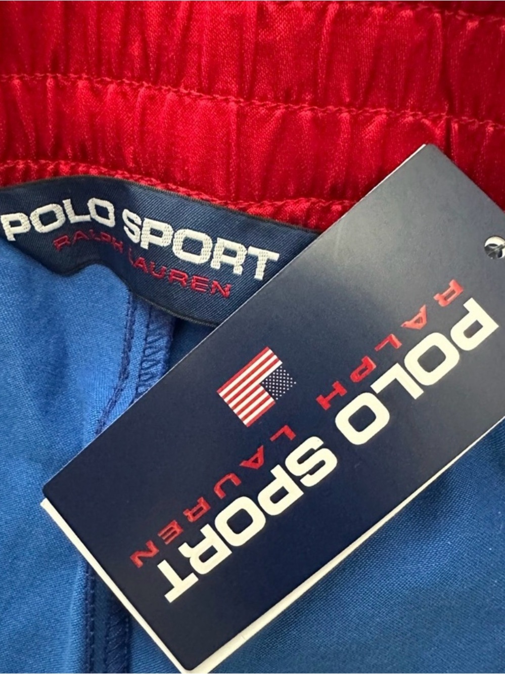 Ralph Lauren Blue, Red & White Polo Ball Snap-Front Pants Detail - Picture 5 of 8